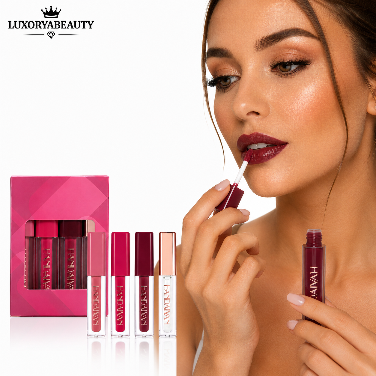 Set 4 Rujuri Lichide HANDAIYAN – Rezistență Îndelungată, Culori Intense, Finish Mat și Lucios,