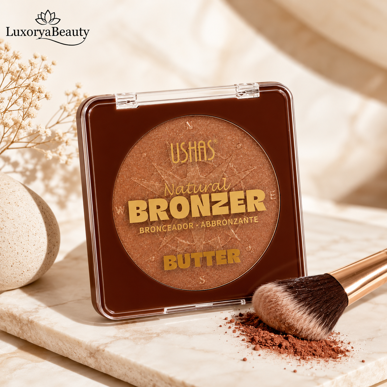 Bronzer Pudră Profesională Ushas UBK004 Butter – Efect Natural, Textură Fină, Contur și Aspect Bronzat Natural