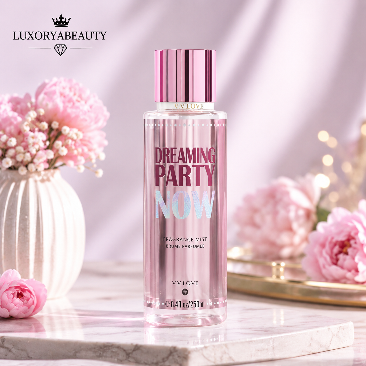 Spray de Corp Femei DREAMING PARTY 250 ml – Body Mist Fresh și Seducător, Aromă Floral-Fructată,