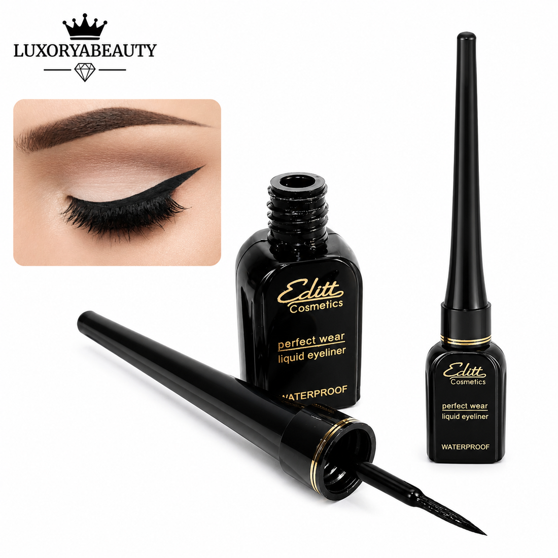 Tus Eyeliner Waterproof Edit Cosmetics – Eyeliner Lichid Negru, Precizie Profesională și Rezistență Îndelungată