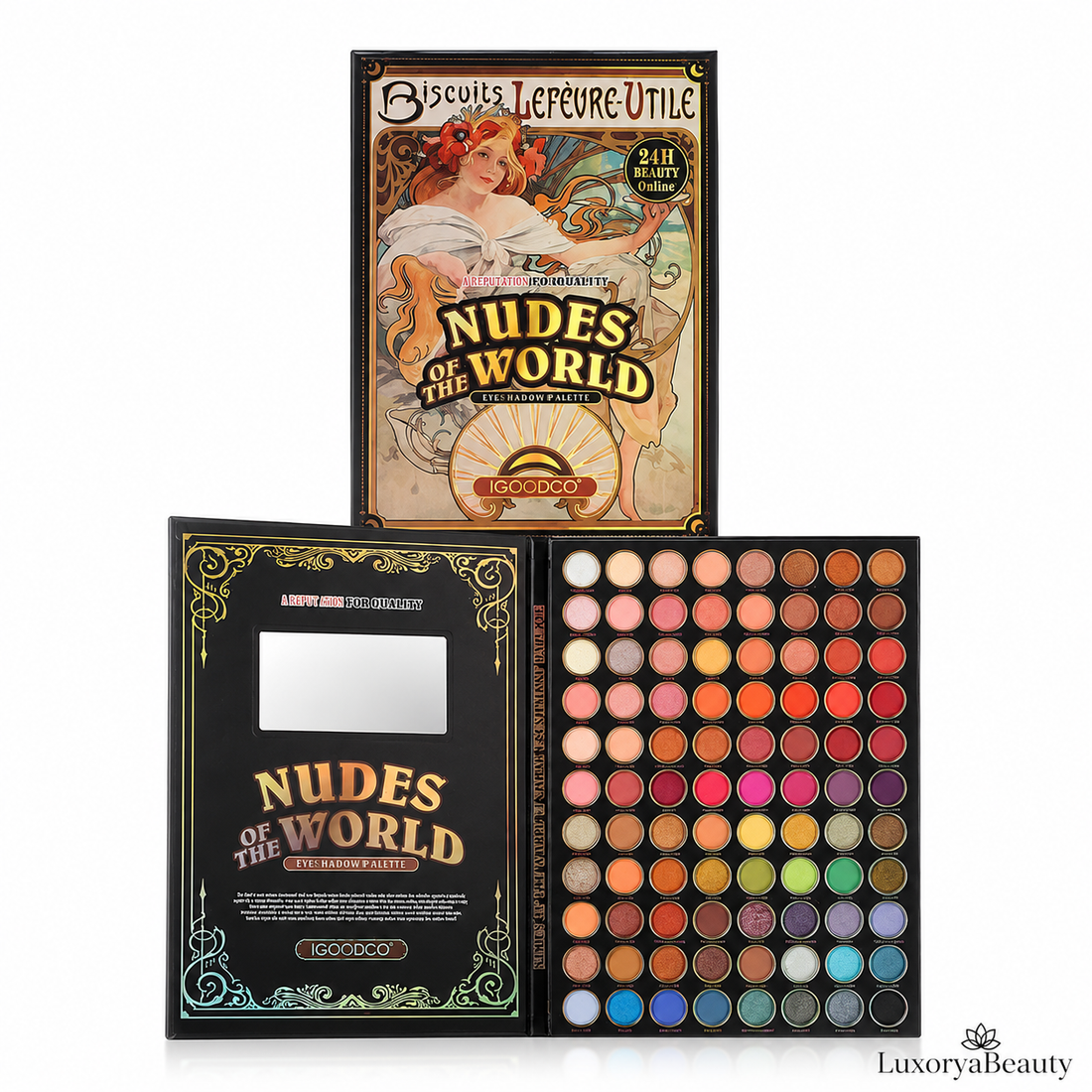 Paletă Farduri 88 Culori Nudes of the World IGOODCO IG3061 – Nuanțe Mate, Sidefate și Metalice, Pigmentare Intensă, Machiaj Profesional pentru Ochi