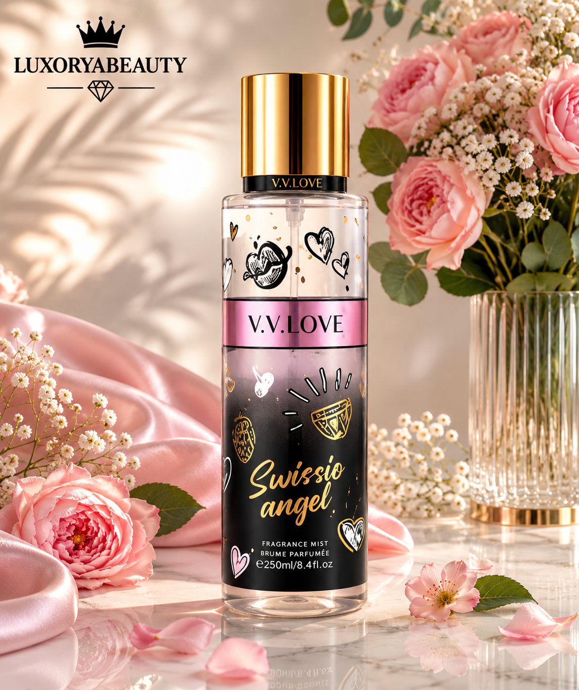 Spray de Corp Parfumat Swissie Angel 250 ml – Body Mist Feminin cu Aromă Dulce, Florală și Romantică
