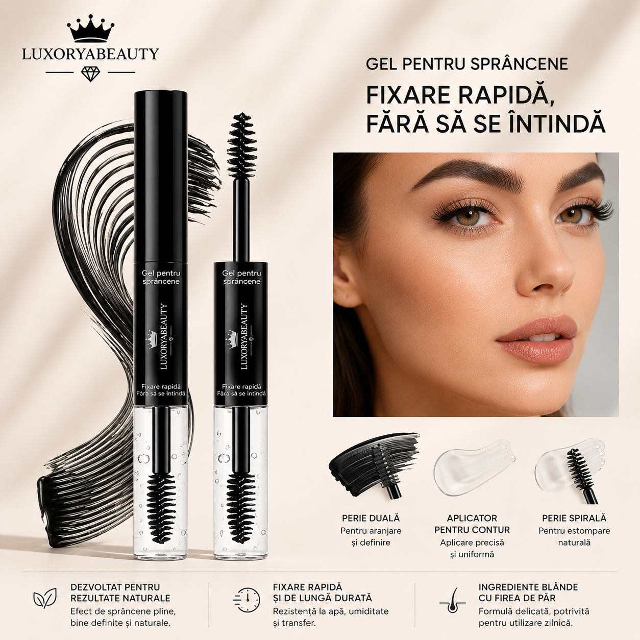 Gel Sprâncene 2 în 1 O'CHEAL 6951 – Fixare Puternică, Efect Laminat și Culoare Intensă pentru Sprâncene Perfect Definite