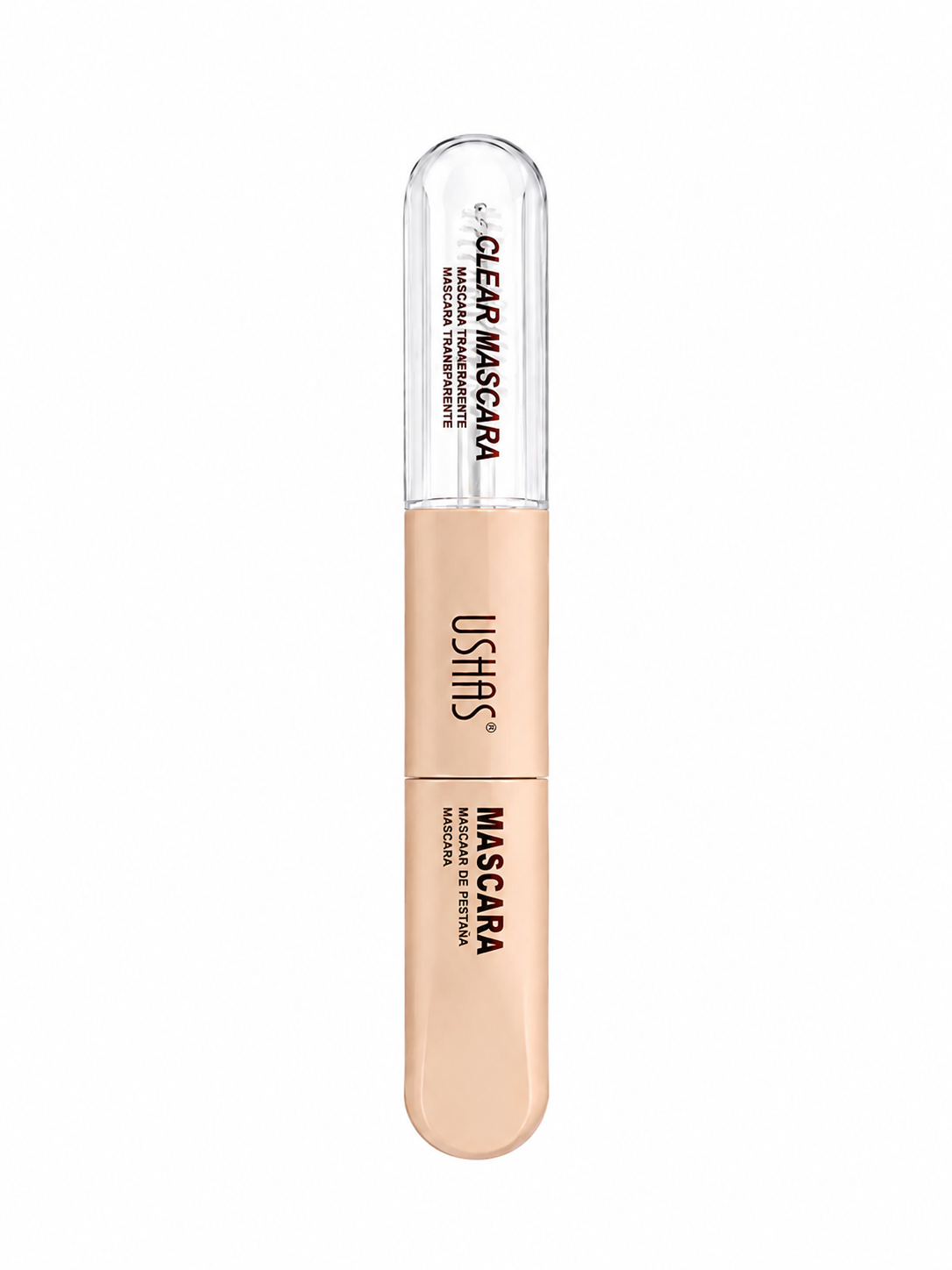 Rimel 2 în 1 Ushas UMA007 – Mascara Neagră și Gel Transparent pentru Gene și Sprâncene