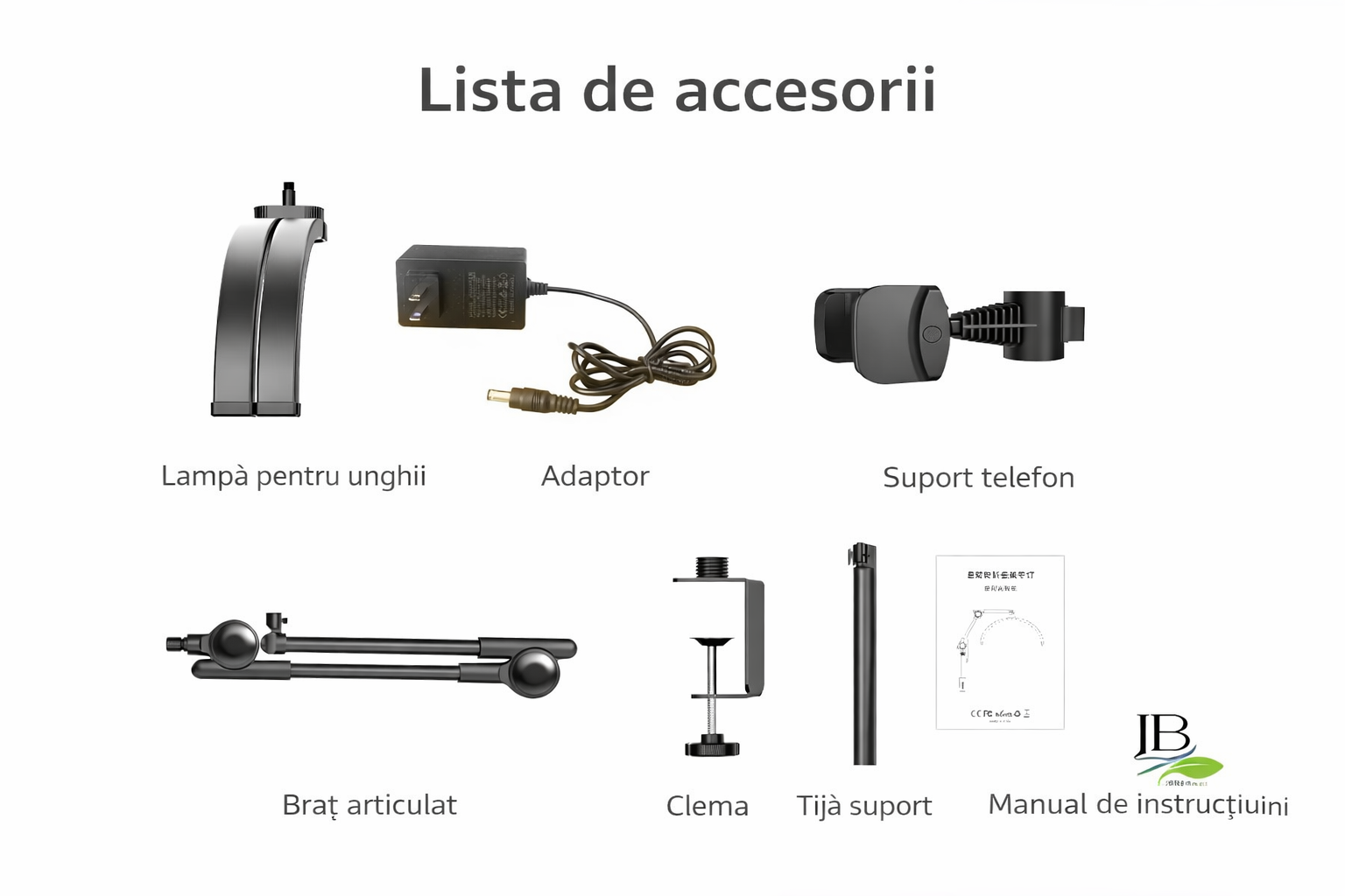 Lampă de masă fără umbră Global Fashion Bestiary Albă – Lampă profesională LED pentru manichiură, cosmetică și salon