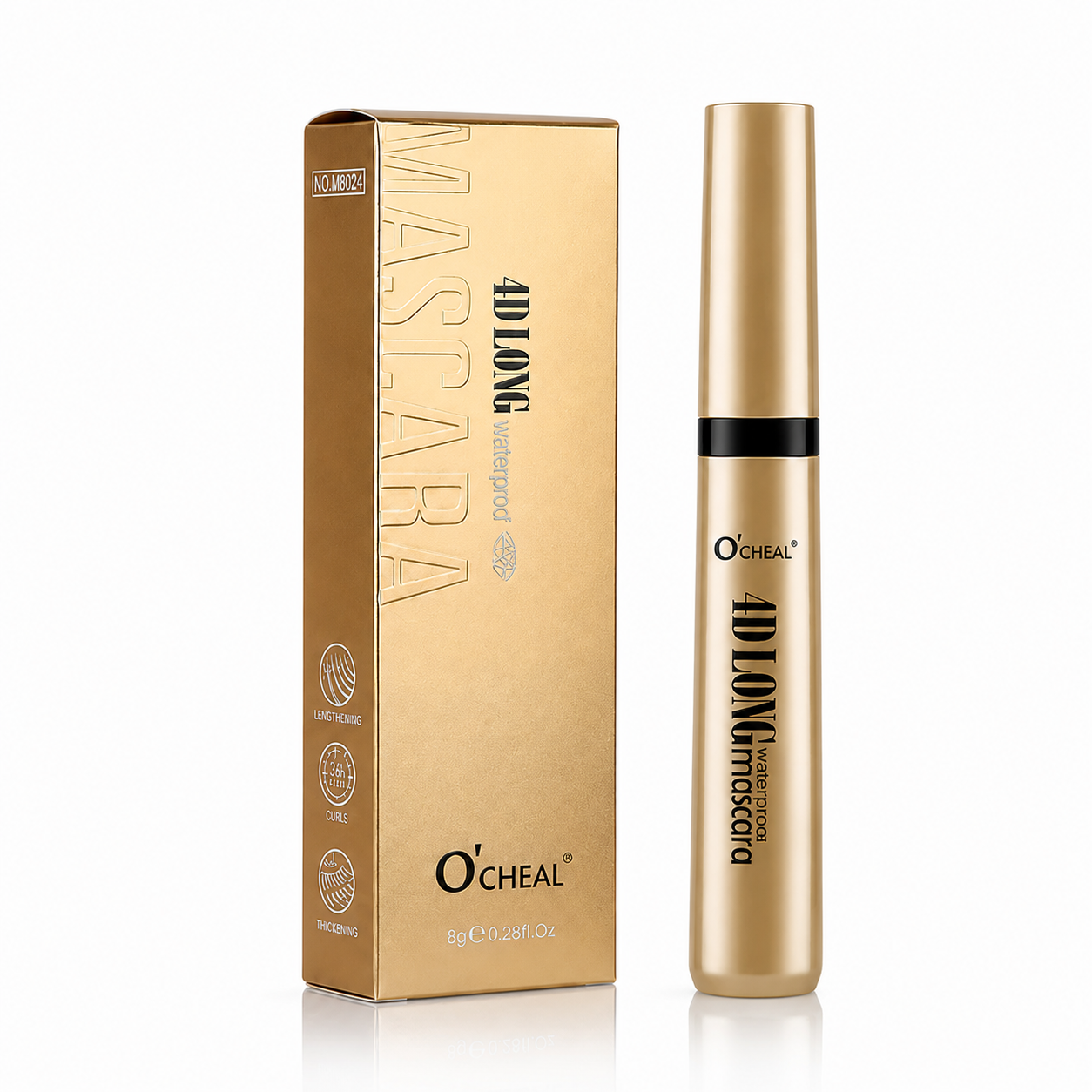 Rimel Negru Ocheal 4D Long Mascara – Efect de Alungire și Volum Natural, Waterproof, Rezistență Îndelungată, Gene Definite și Curbate