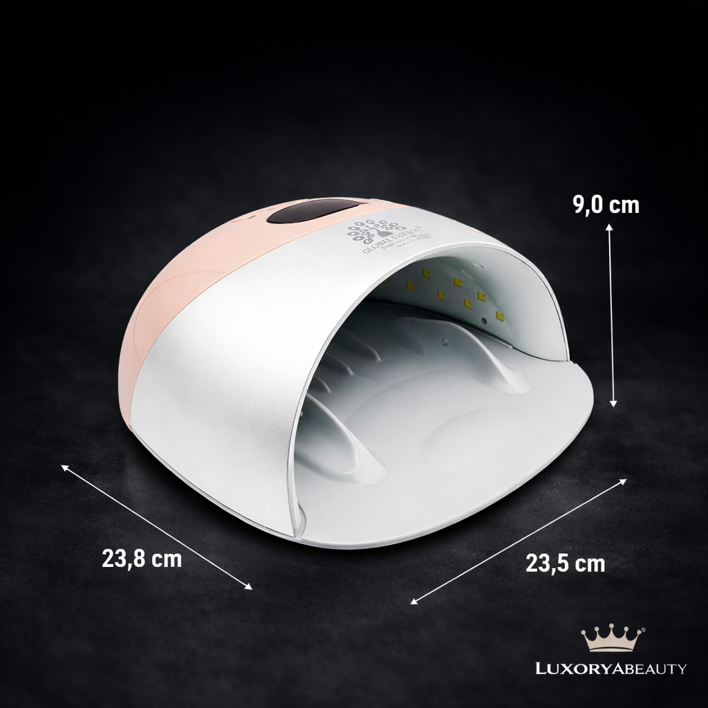 Lampă UV LED Unghii 48W G8 Peach – 33 LED-uri, Timer 10-99s, Ecran Digital, Bază Detașabilă, Profesională Salon & Acasă