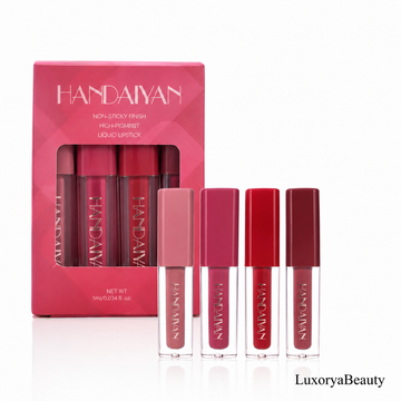 Set 4 Rujuri Lichide HANDAIYAN – Rezistență Îndelungată, Culori Intense, Finish Mat și Lucios,