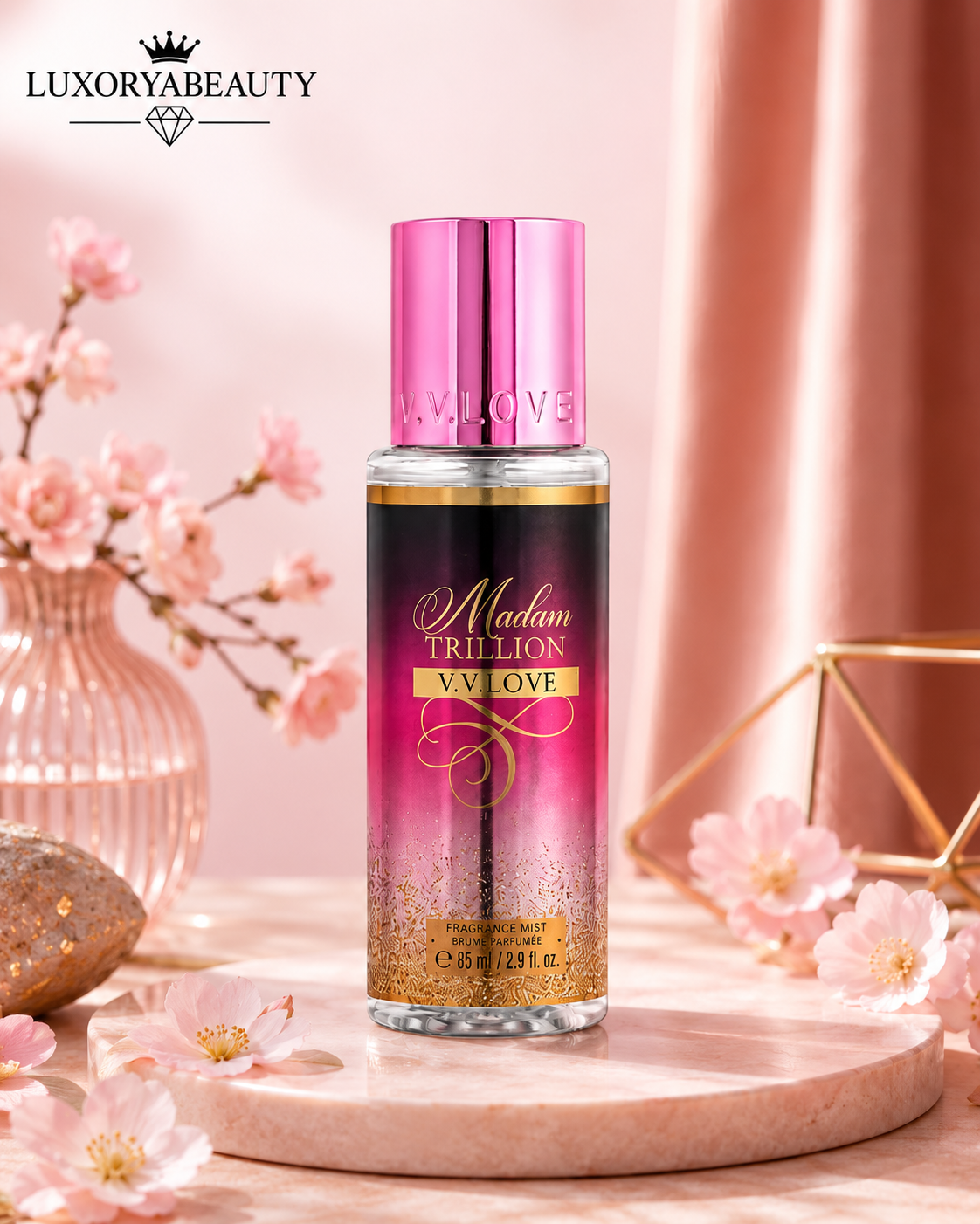 Set 4 Sprayuri Parfumate pentru Corp V.V.LOVE 85 ml x 4 – Fragrance Mist Damă cu Arome Florale, Dulci și Elegante