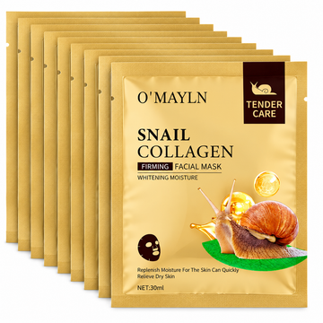 Set 10 măști faciale cu colagen și extract de melc – hidratare, fermitate și îngrijirea tenului