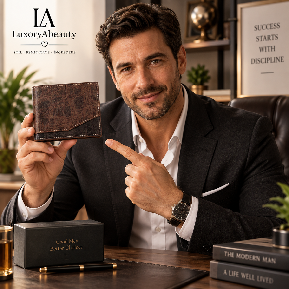 Portofel pentru bărbați 12 x 10 cm – Compartimentat, Elegant și Practic