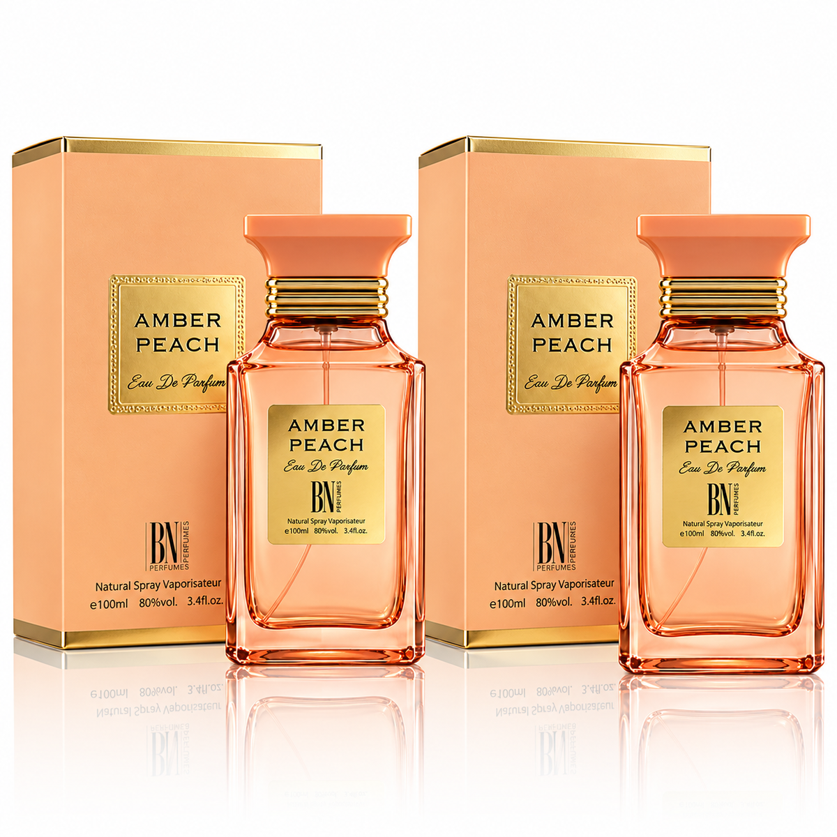 Set 2 Parfumuri arabesti Unisex Amber Peach - 2 x 100 ml, Apa de parfum