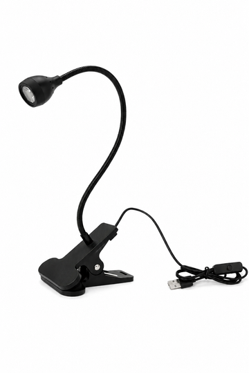 Lampă LED cu Clema 3W USB, Braț Flexibil – Iluminare Profesională pentru Manichiură și Nail Art, Neagră