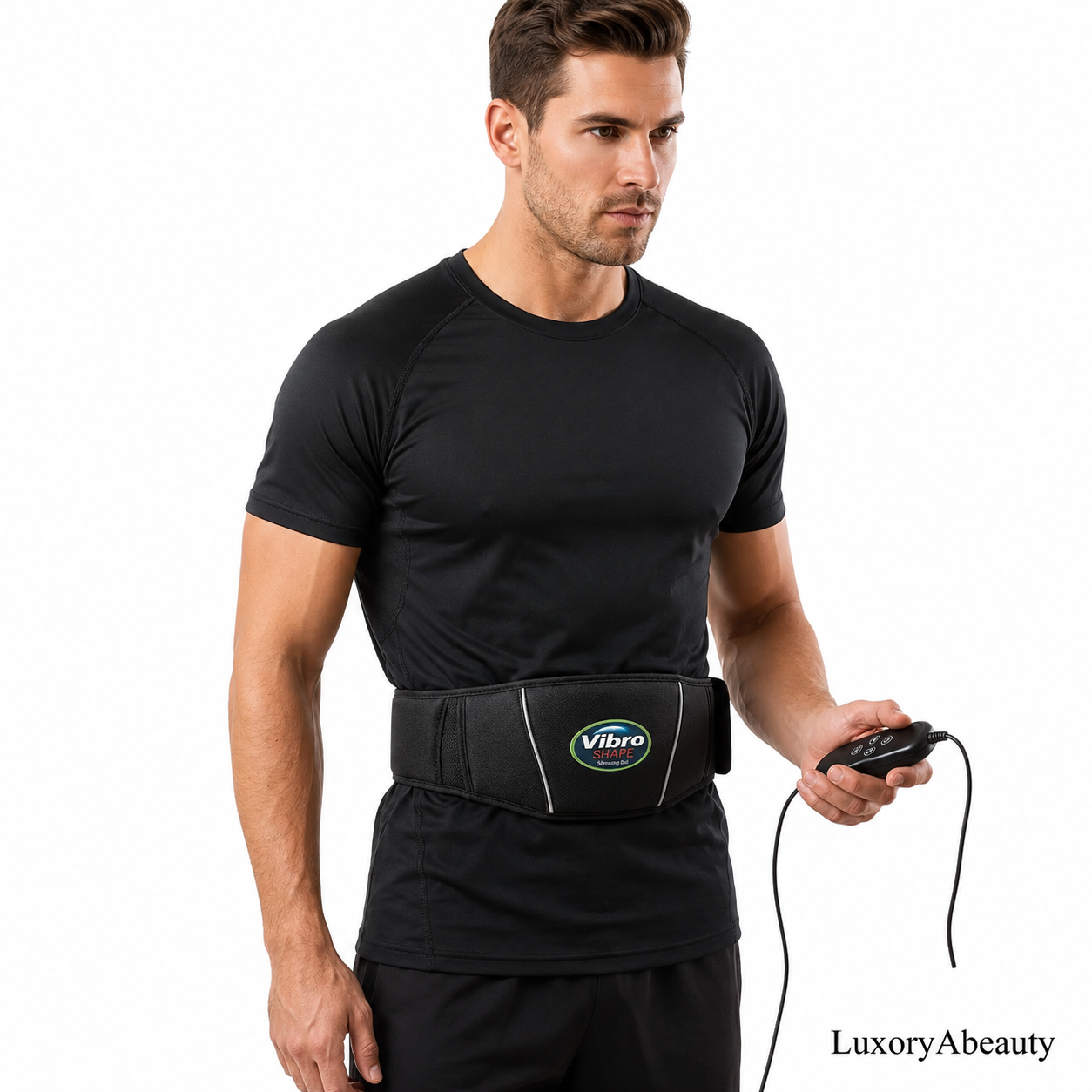 Centură Fitness cu Electro-Stimulare EMS Six Pack - Smart Fitness Pro, Abdominală, Tonifiere Mușchi, Reglabilă, Portabilă, Culoare Negru