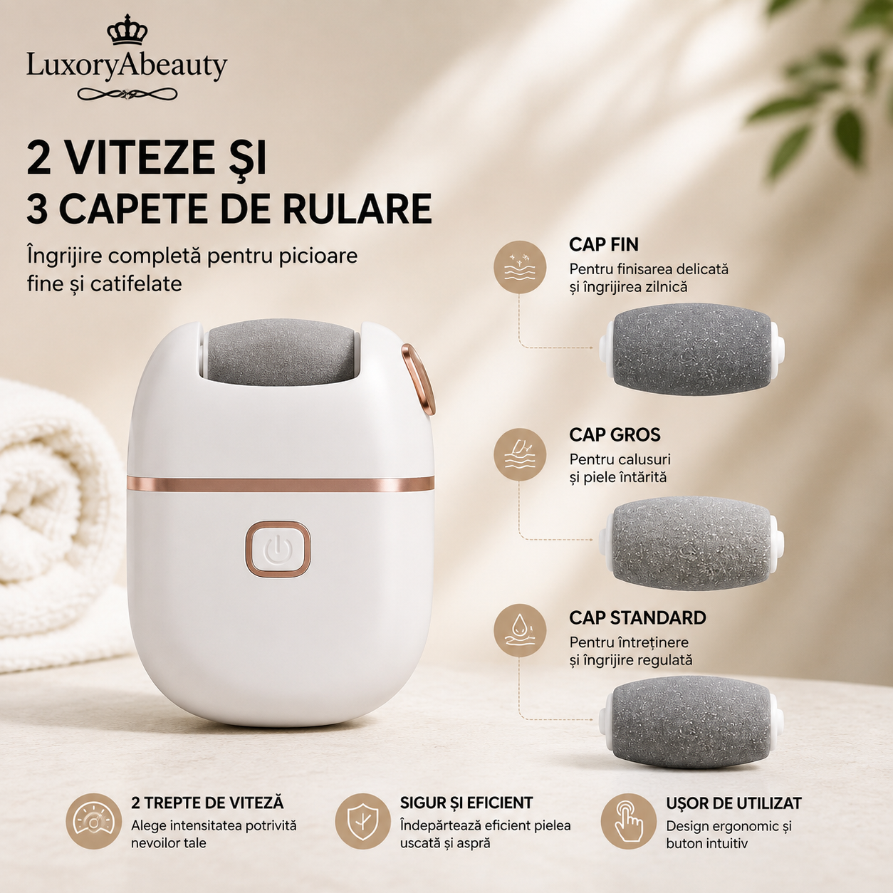 Pila Electrica cu 3 Capete & USB pentru Calcaie
