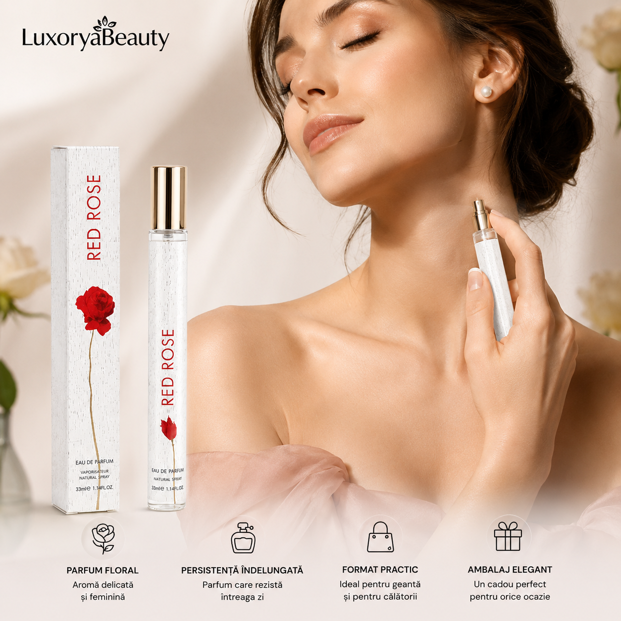 Epilator Portabil cu LED și Tehnologie Sensa-Light Fără Durere, Reîncărcabil USB pentru Față, Brațe și Picioare + Parfum Feminin Elegant 35 ml Cadou