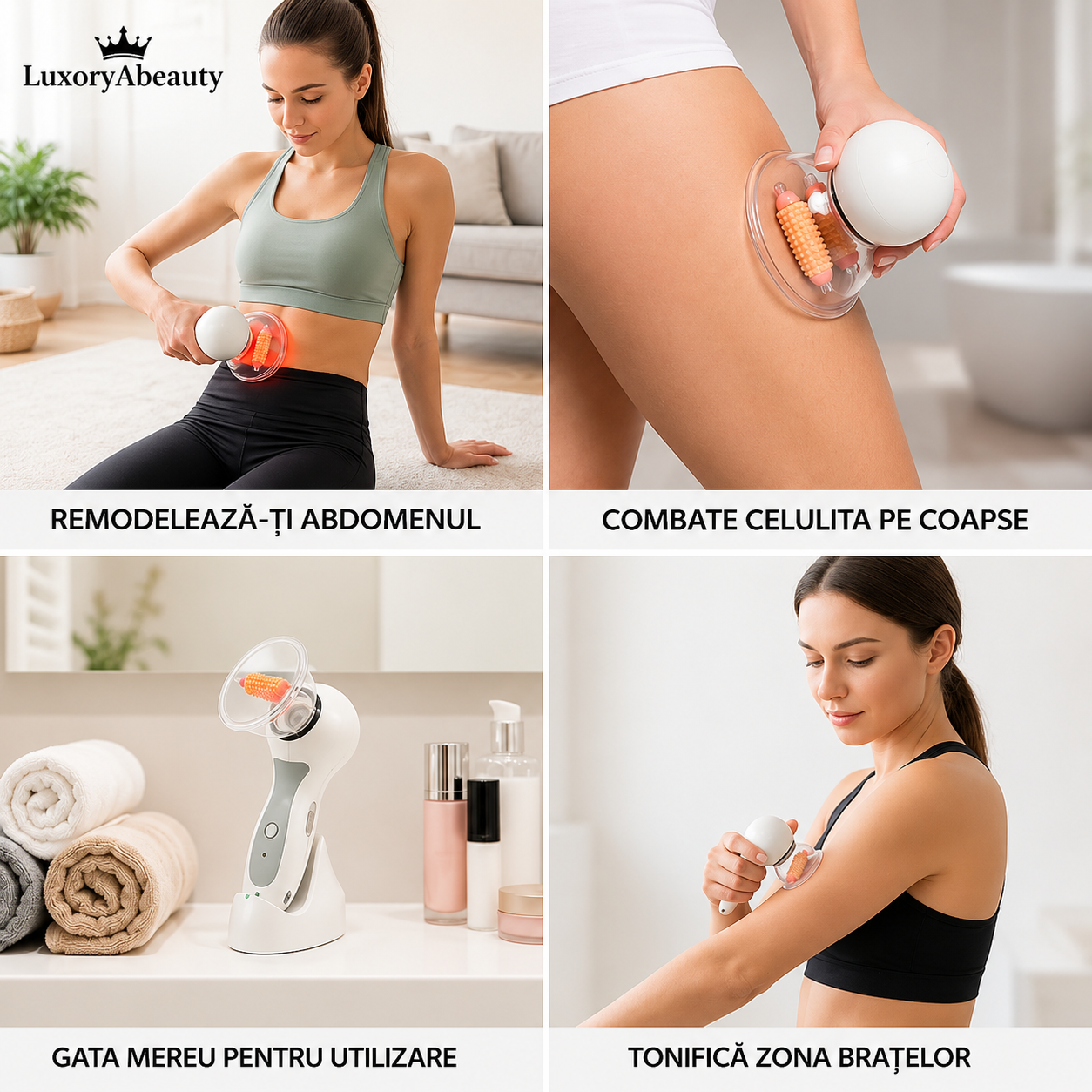 Aparat Masaj Vacuum Anti-Celulită Cehuioss Celluless MD - Terapie Vacuum cu Role Cauciuc și Lumină, Portabil, Putere Variabilă, Acumulator 1000mAh, Pentru Abdomen, Brațe, Șolduri și Picioare