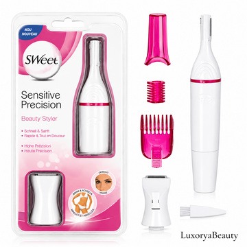 Mini Epilator Portabil SWEET Sensitive Precision 5 in 1 pentru Femei – Aparat pentru Sprâncene, Față, Bikini și Axilă, Compact și Ușor de Utilizat