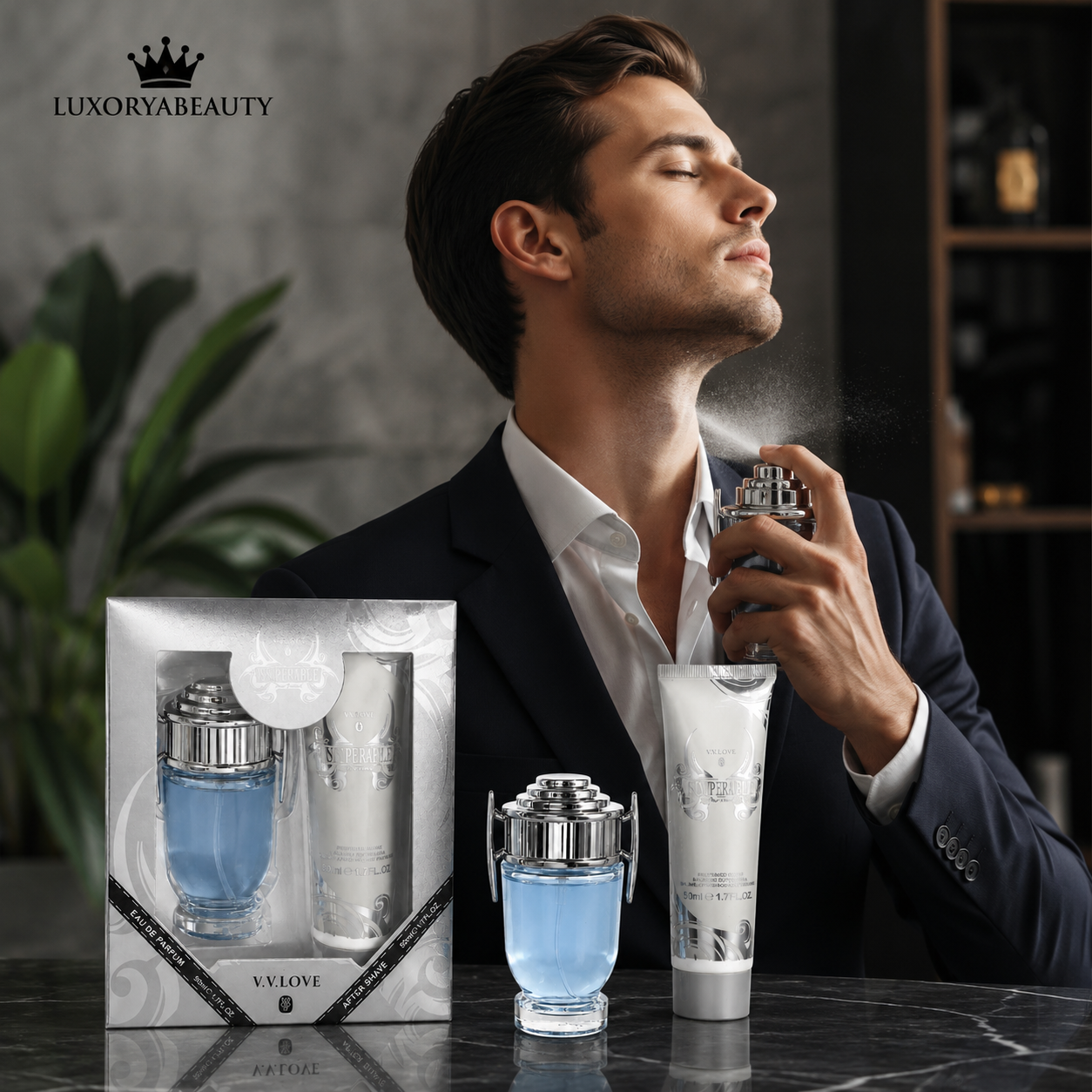 Set Parfum Insuperabile pentru Bărbați 50 ml cu After Shave V.V. Love – Set Cadou Elegant, Aromă Masculină Intensă