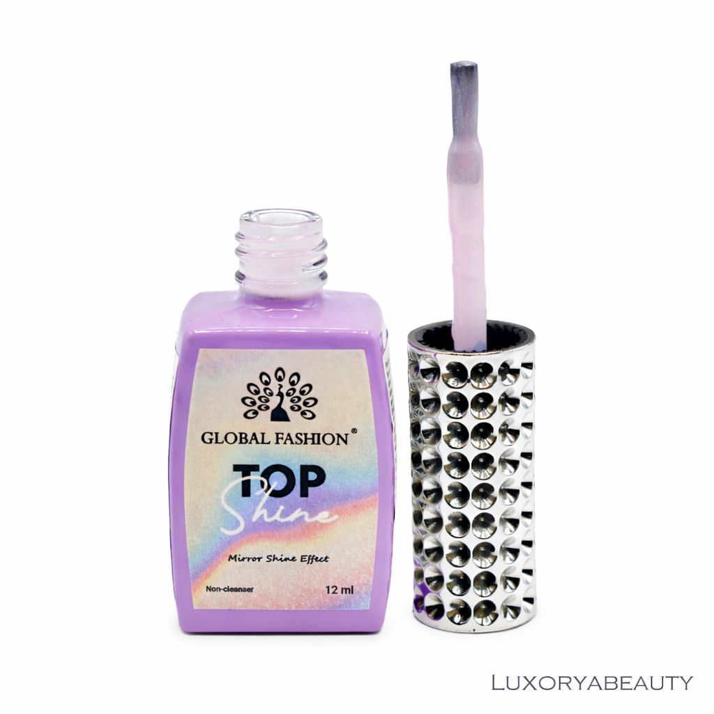 Top pentru unghii Global Fashion TOP Shine 12 ml, 04 – efect oglindă, fără strat lipicios, luciu intens profesional