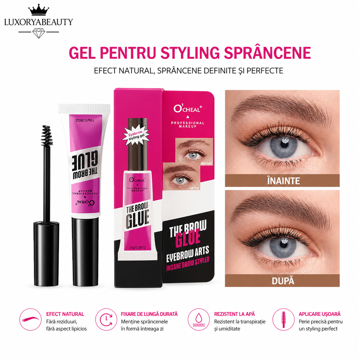 Gel Fixare Sprâncene O’Cheal The Brow Glue – Efect Laminat, Fixare Puternică, Rezistență Îndelungată și Aspect Natural