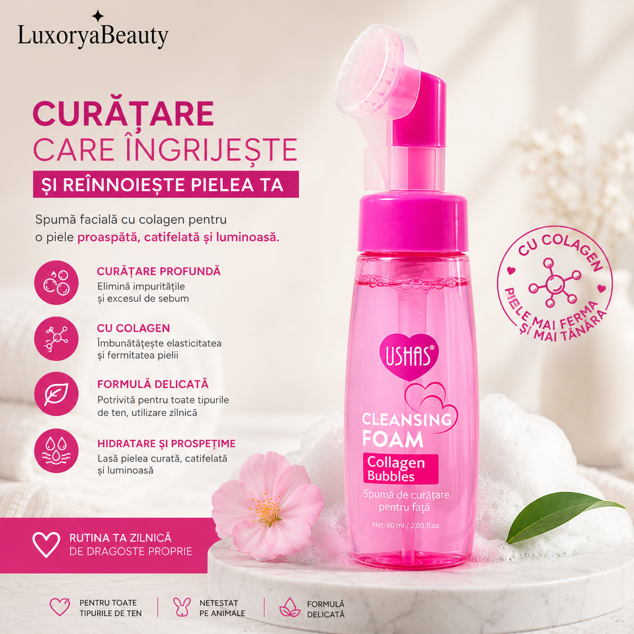Set 5 Produse Skin Care Premium - Curățare, Demachiere, Hidratare și Îngrijirea Zonei Ochilor