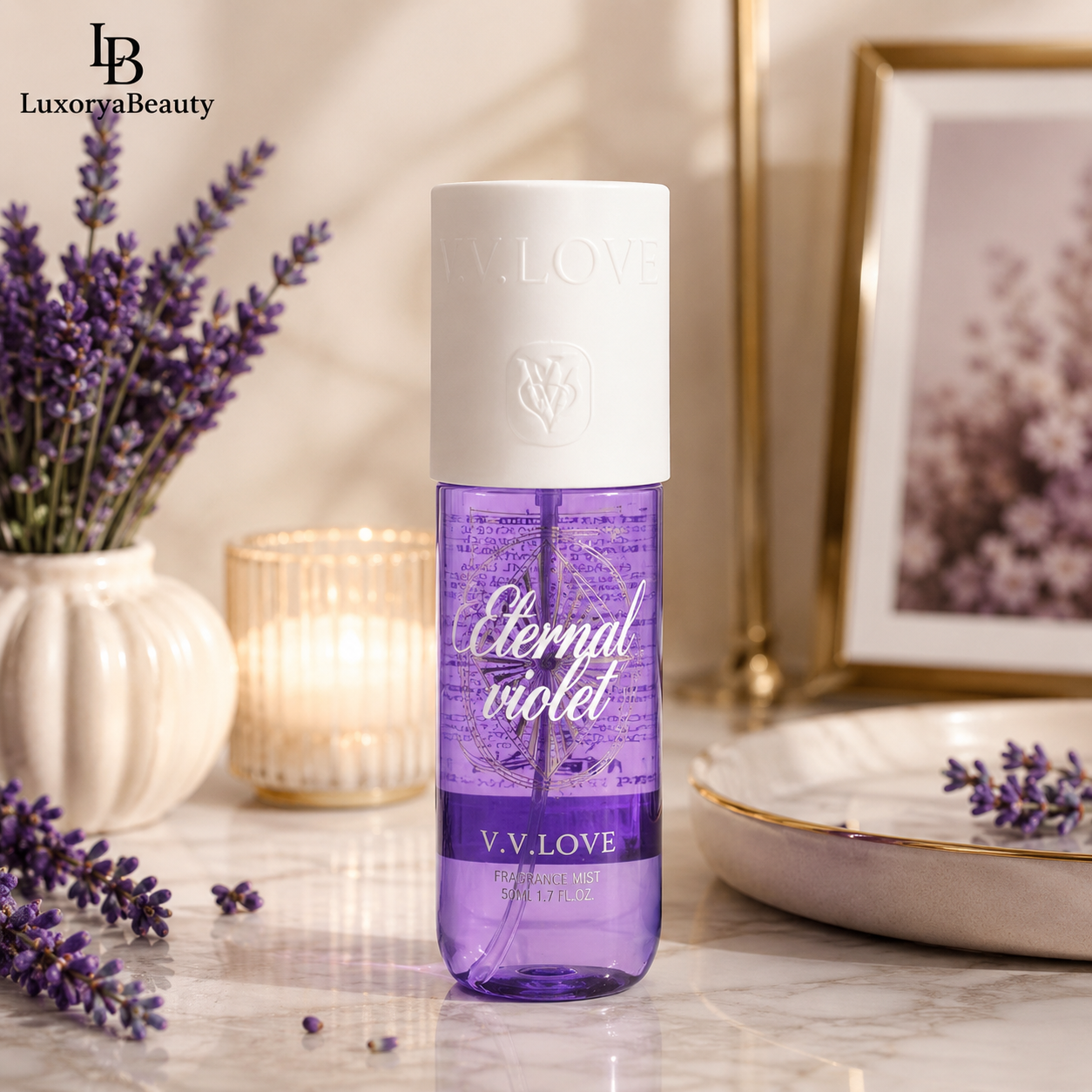 Set 4 Parfumuri pentru Corp V.V. Love – Sweet Nectar, Eternal Violet, Crème Rose & Tropical Breeze