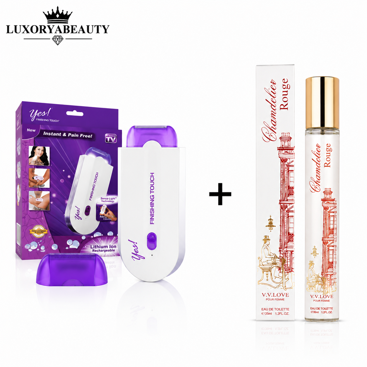 Epilator Portabil cu LED și Tehnologie Sensa-Light Fără Durere, Reîncărcabil USB pentru Față, Brațe și Picioare + Parfum Feminin Elegant 35 ml Cadou