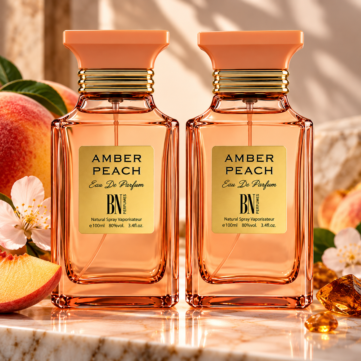 Set 2 Parfumuri arabesti Unisex Amber Peach - 2 x 100 ml, Apa de parfum