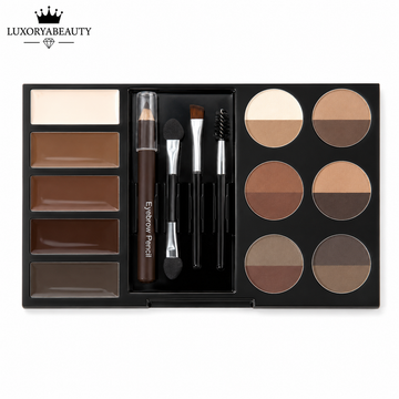 Trusă Profesională pentru Sprâncene cu Fard, Ceară, Creion, Pensule și Șabloane - Handaiyan Brow Powder Set H2006