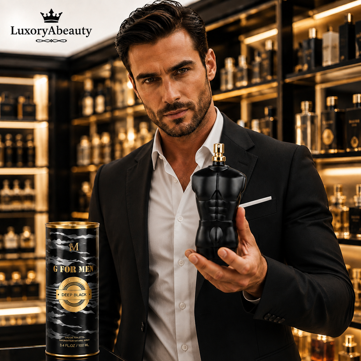 Parfum barbati G FOR MEN DEEP BLACK –  100 ml – Inspirat din Le Male Le Parfum