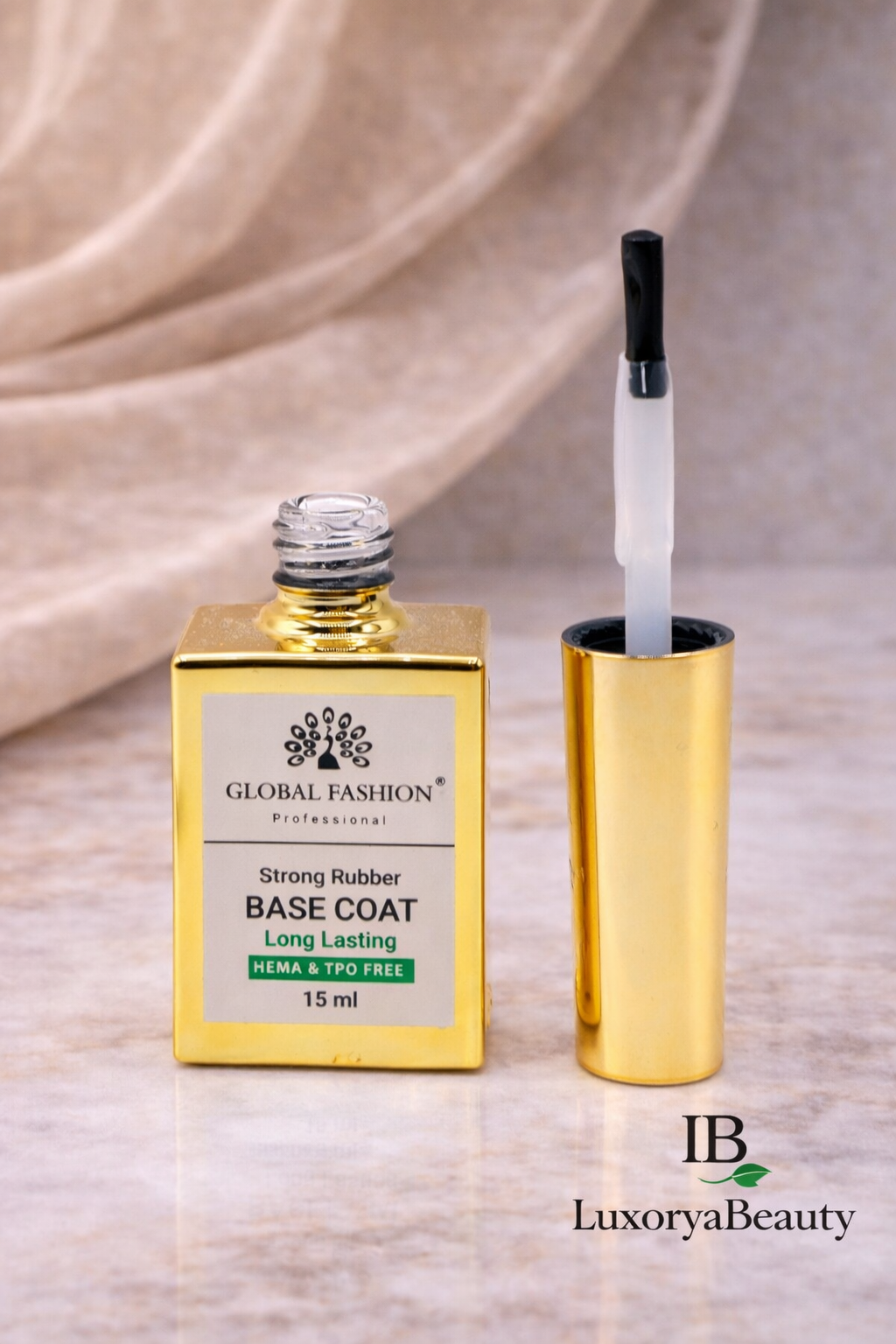 Bază Rubber Strong Base Coat Long Lasting Global Fashion 15 ml – Aderență Maximă & Rezistență 4 Săptămâni