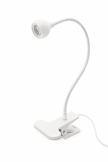 Lampă LED cu Clemă 3W Albă, USB, Braț Flexibil – Iluminare pentru Manichiură, Birou și Precizie