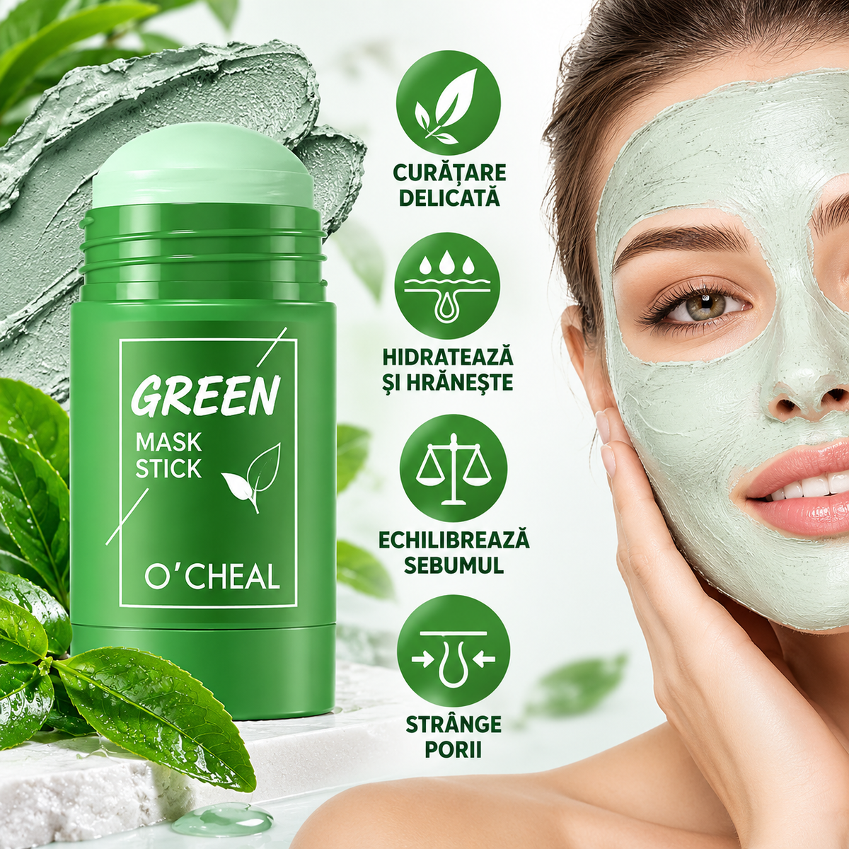 Set 2 x Mască de față stick  – Curățare pori, control sebum și îngrijirea tenului