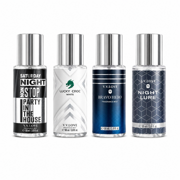 Set 4 Sprayuri parfumate pentru barbati 90 ml- 4 Arome Intense, Persistență Îndelungată