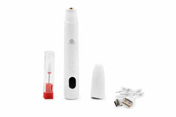 Freză electrică unghii 2W 18.000 RPM Global Fashion GX10 Alb – Aparat manichiură & pedichiură profesional cu lanternă UV, wireless