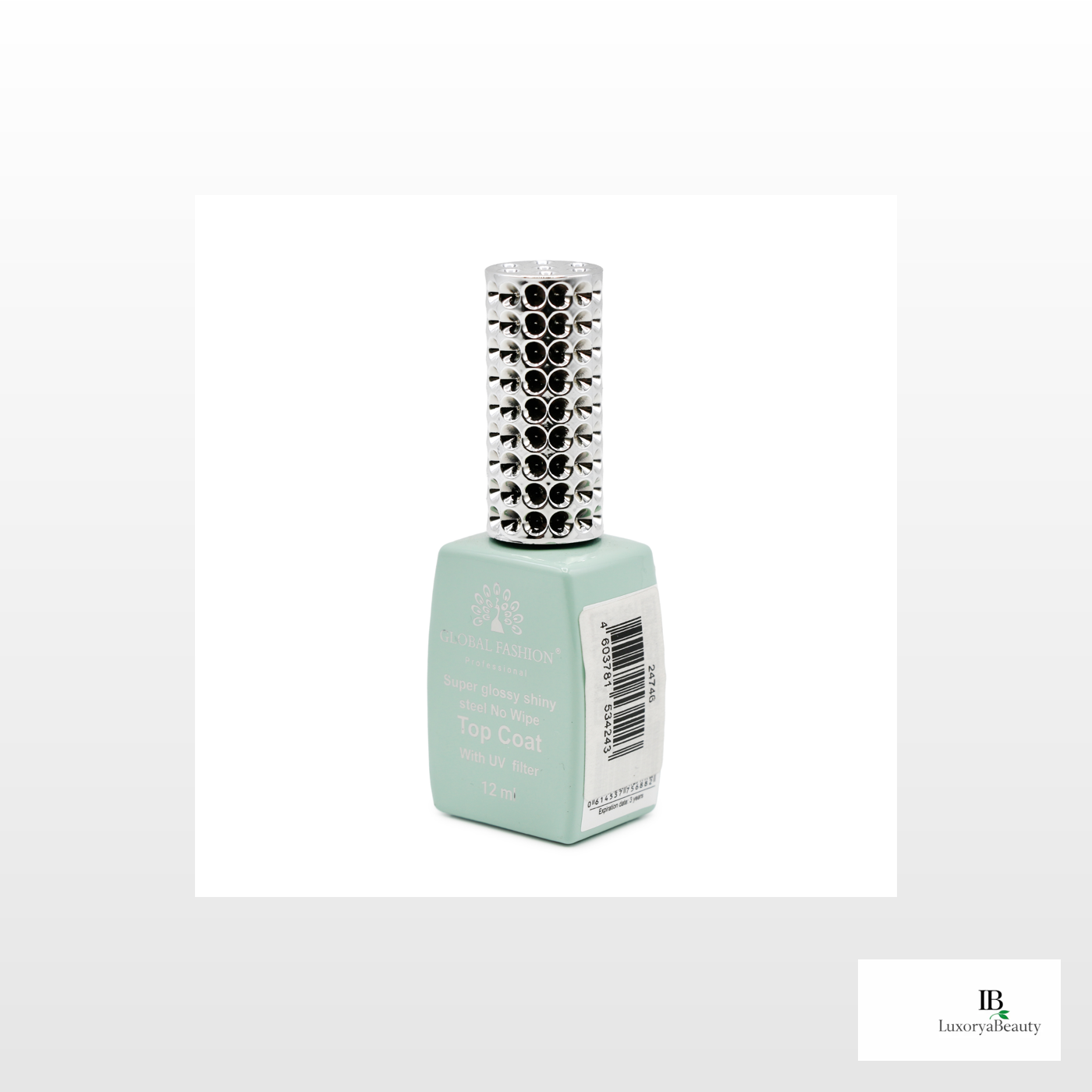 Top Coat UV Global Fashion 12 ml – Super Glossy Shiny, Fără Ștergere, Luciu Intens & Protecție Anti-Îngălbenire