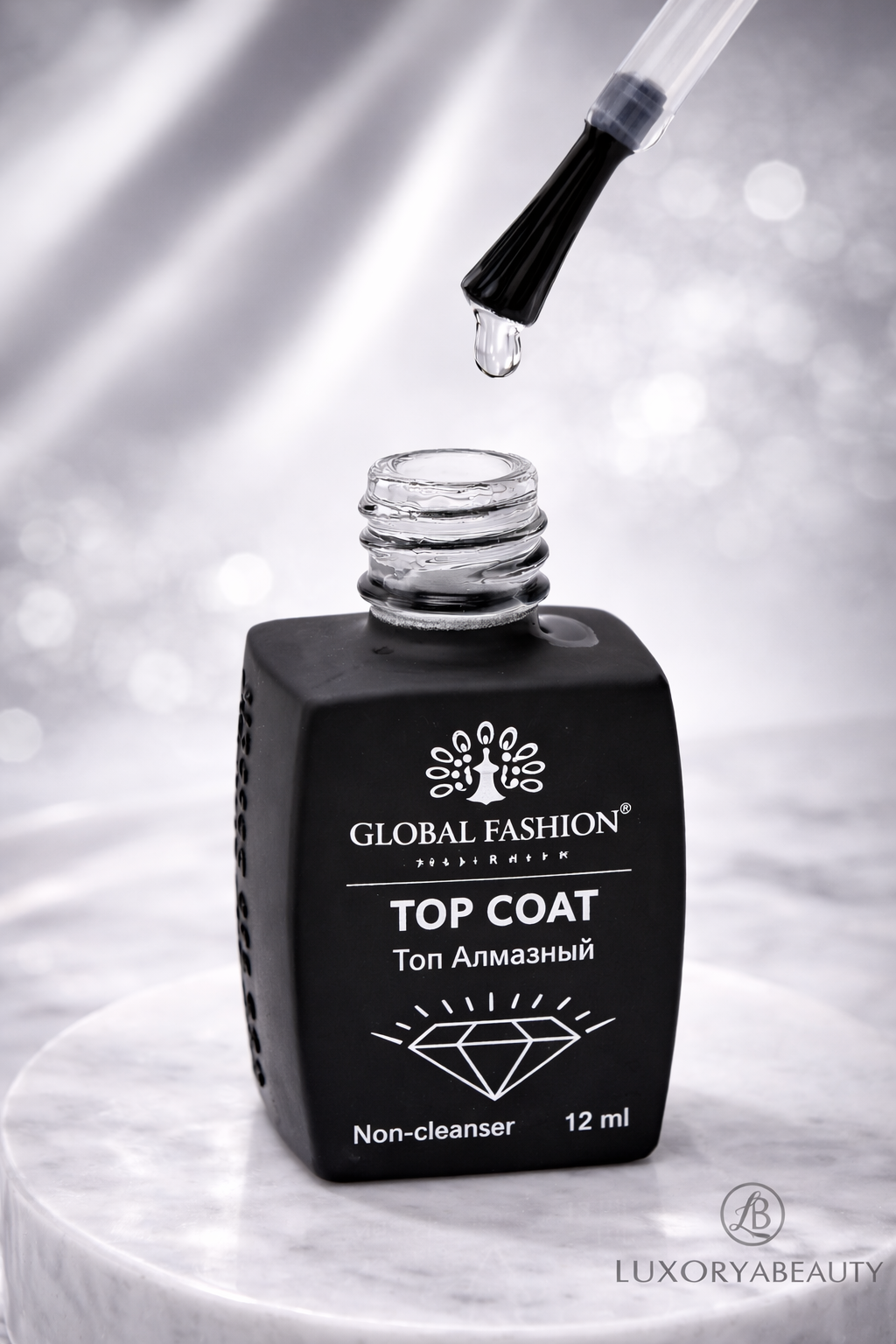Top Coat Diamond  12 ml – Fără Strat Lipicios, Luciu Intens de Lungă Durată, Autonivelare Perfectă