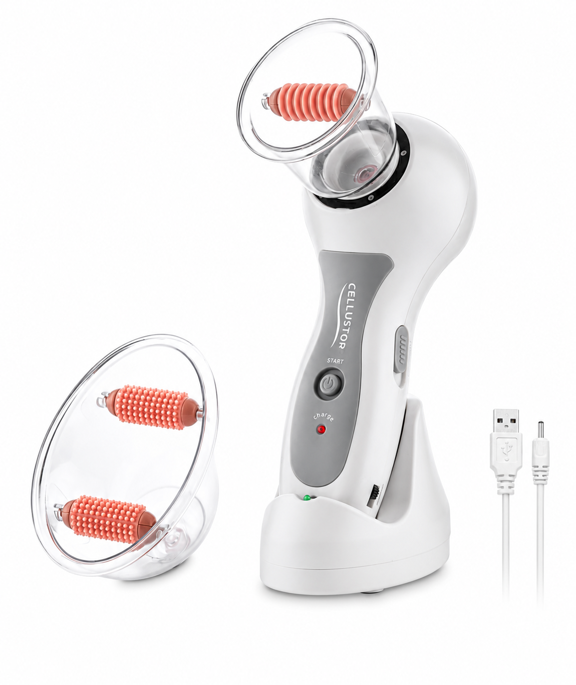 Aparat Masaj Vacuum Anti-Celulită Cehuioss Celluless MD - Terapie Vacuum cu Role Cauciuc și Lumină, Portabil, Putere Variabilă, Acumulator 1000mAh, Pentru Abdomen, Brațe, Șolduri și Picioare