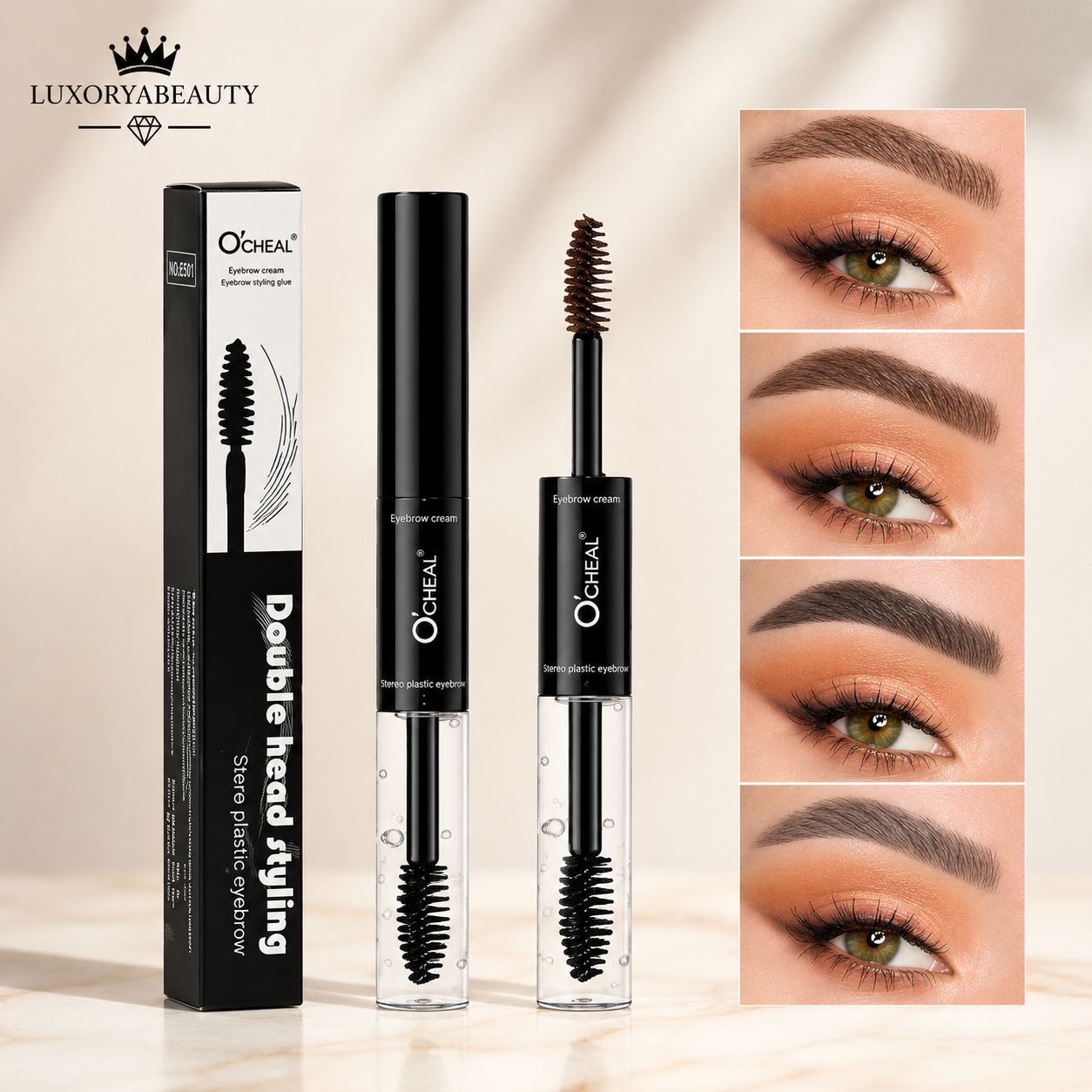 Gel Sprâncene 2 în 1 O'CHEAL 6951 – Fixare Puternică, Efect Laminat și Culoare Intensă pentru Sprâncene Perfect Definite