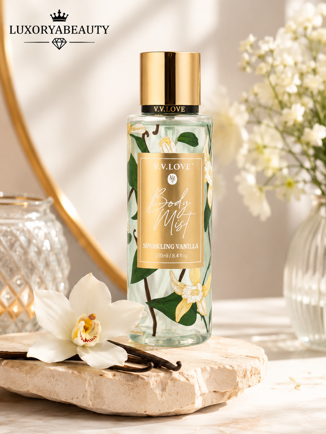 Spray de Corp cu Vanilie 250 ml V.V. Love Vanilla Body Mist – Aromă Dulce, Cremoasă și Delicată