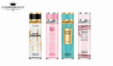Set Sprayuri Parfumate Damă V.V.LOVE VL9058-76 – 4 Arome Exclusive, 100 ml fiecare, Body Mist pentru Corp și Păr
