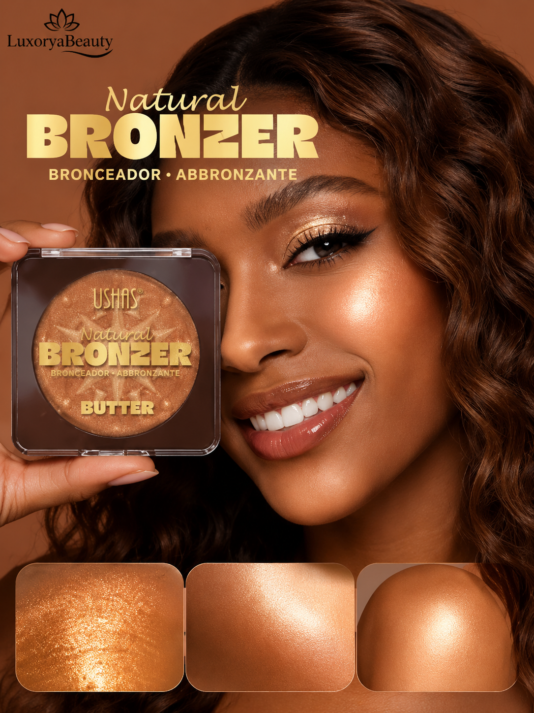 Bronzer Pudră Profesională Ushas UBK004 Butter – Efect Natural, Textură Fină, Contur și Aspect Bronzat Natural