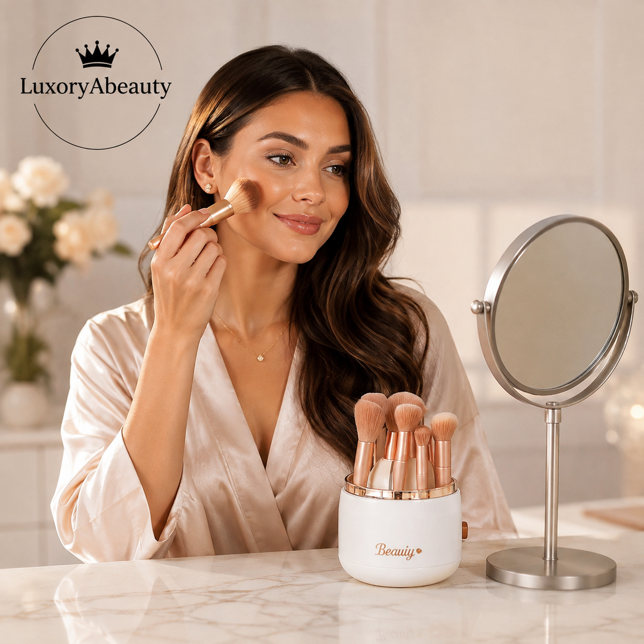 Suport Rotativ pentru Pensule de Machiaj Beauty Ø13x25cm