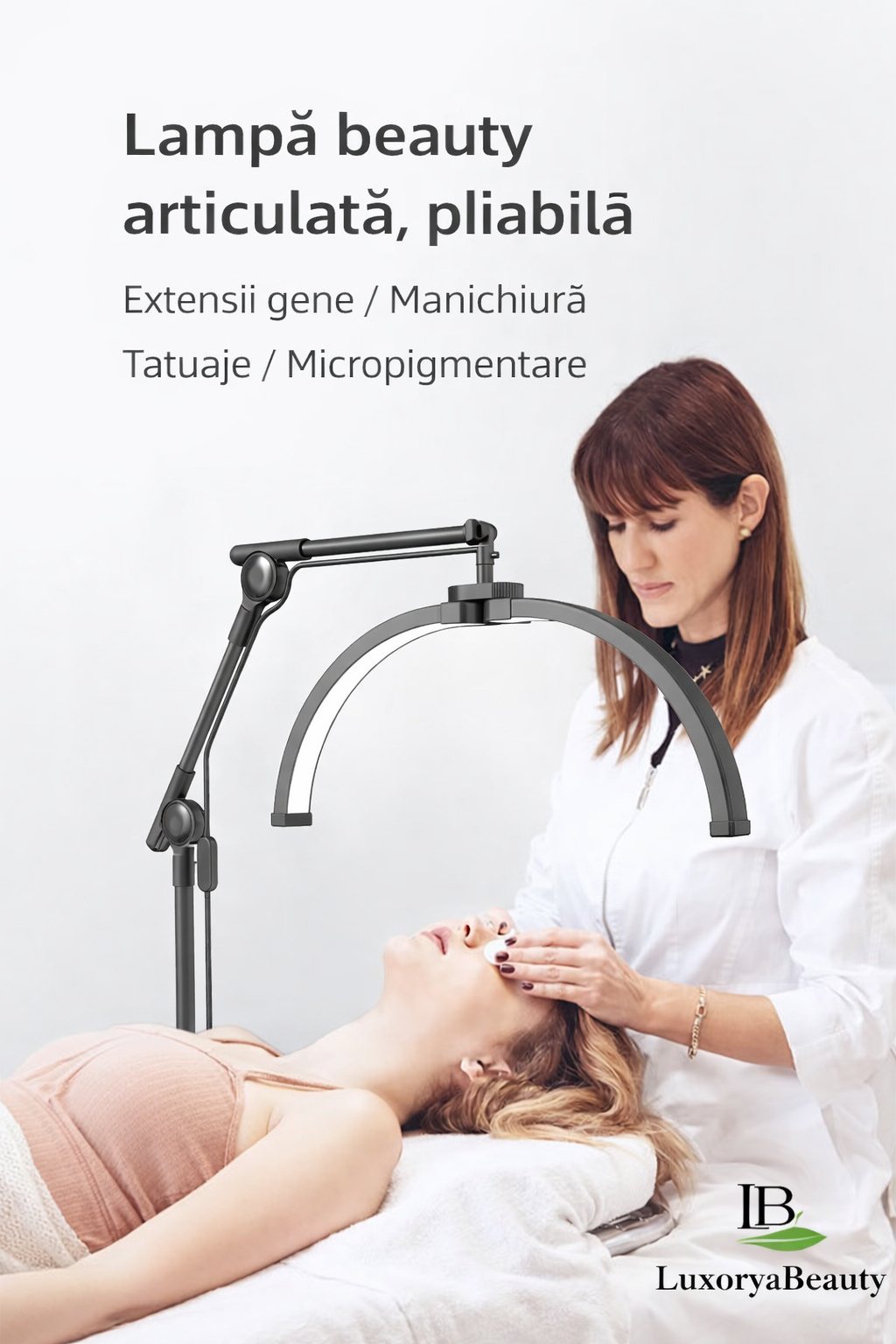 Lampă de masă fără umbră Global Fashion Bestiary Albă – Lampă profesională LED pentru manichiură, cosmetică și salon