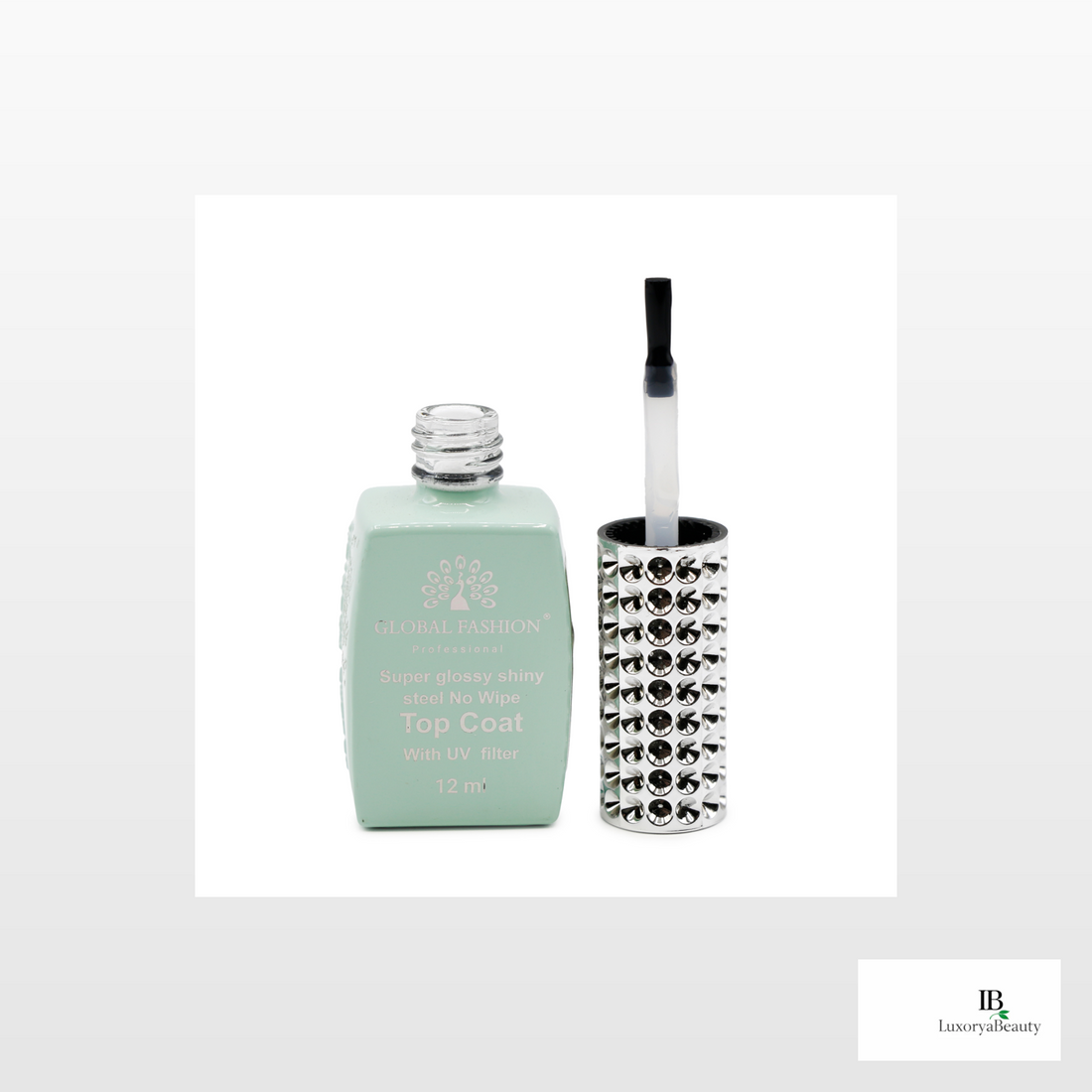 Top Coat UV Global Fashion 12 ml – Super Glossy Shiny, Fără Ștergere, Luciu Intens & Protecție Anti-Îngălbenire