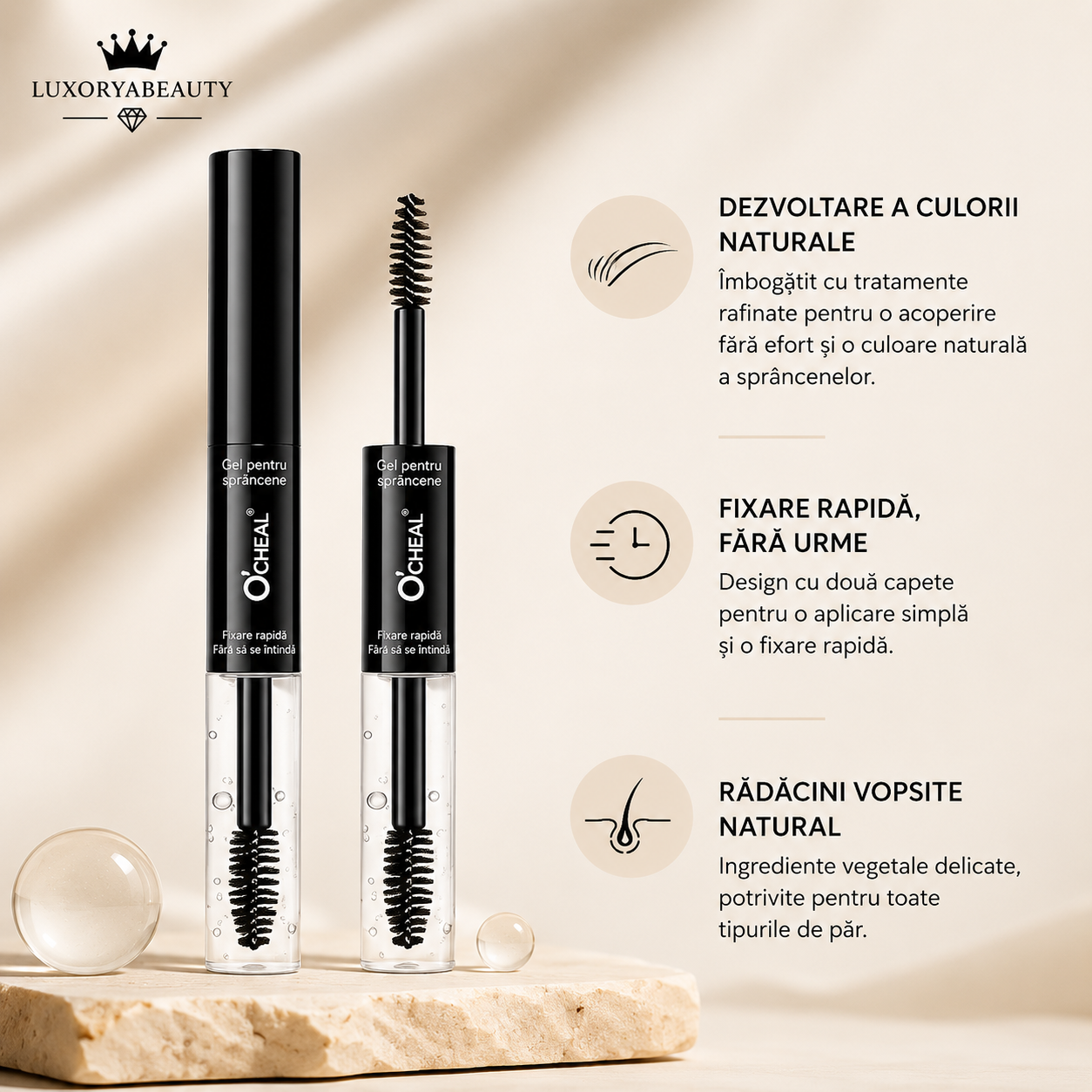 Gel Sprâncene 2 în 1 O'CHEAL 6951 – Fixare Puternică, Efect Laminat și Culoare Intensă pentru Sprâncene Perfect Definite