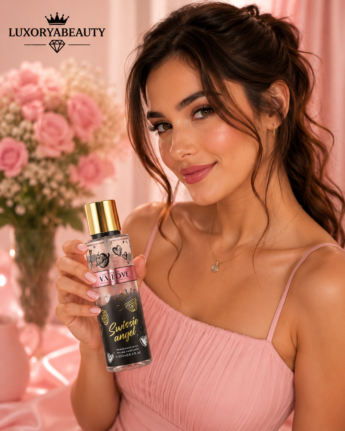 Spray de Corp Parfumat Swissie Angel 250 ml – Body Mist Feminin cu Aromă Dulce, Florală și Romantică