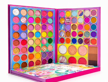 Trusă Profesională Machiaj Multifuncțională Romanky 2207 – 78 Farduri Ochi Mate, Sidefate și Glitter, Blush, Iluminator și Contur