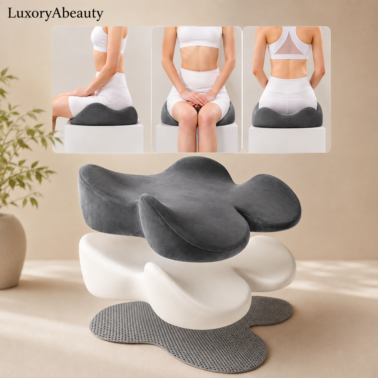 Perna anatomica din spuma cu memorie pentru scaun 47x39cm